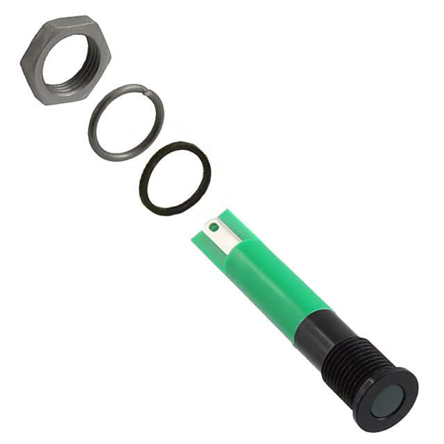 Q8F1BXXHG24E 8MM FLSH BLK CHRM HYP GRN 24VDC