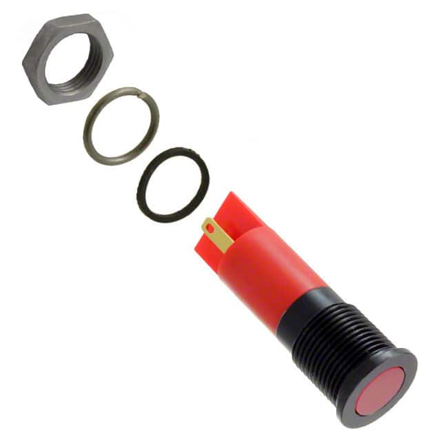 Q14F1BXXHR24E 14MM FLSH BLK CHRM HYP RED 24VDC