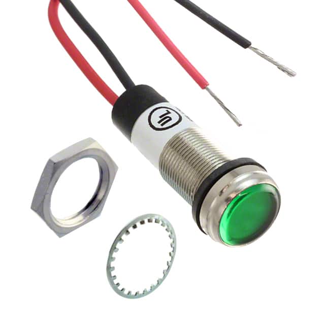 6561204303F LED 1/2" FLAT GRN 24VDC LEAD