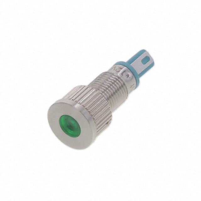 6201203304F 8MM FLT PMI GRN 12 VDC W/TERMS