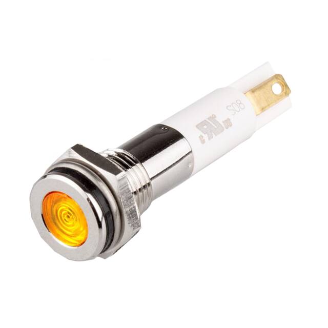 S08F-12Y HIGH LED 8MM FLAT 12V YLW IP67