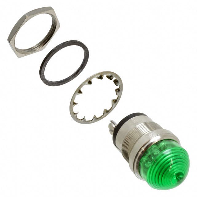 5563604304F LED PNL MT 1" 24V WT DOME GRN