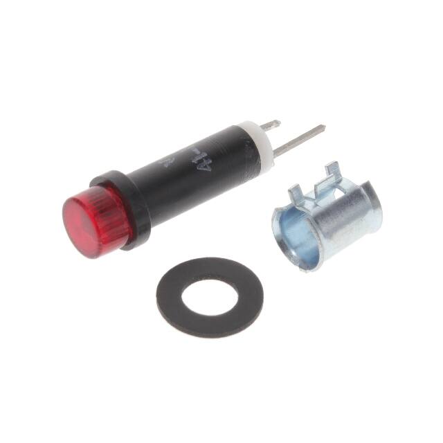 41-NKR120-CRO PMI .250" LED 120V TAB CLEAR RED