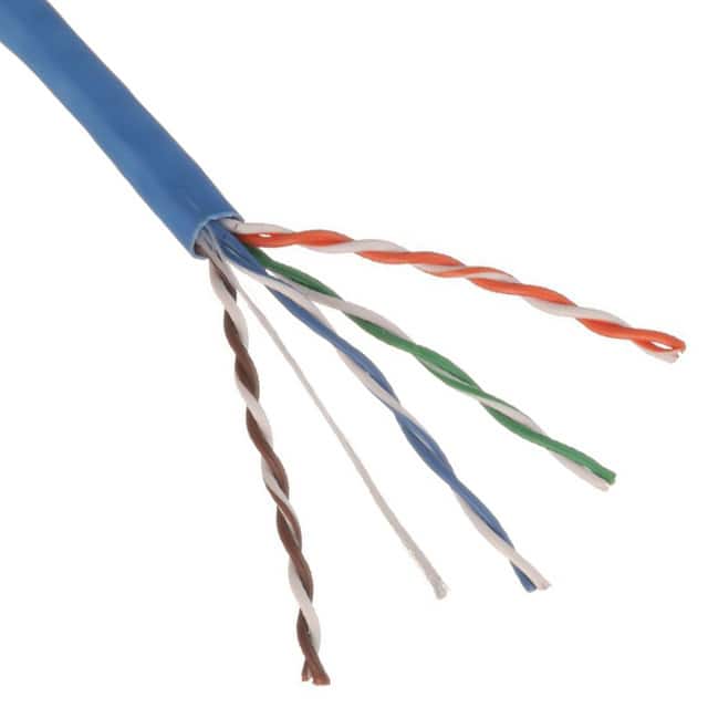 PUR5504BU-UY CABLE CAT5E 8CON 24AWG BLU 1000'