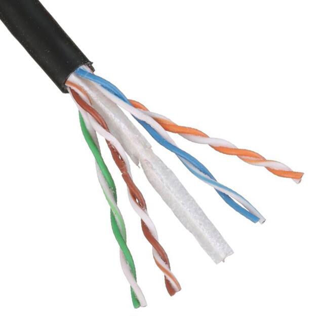 PUO6C04BL-U CABLE CAT6 8COND 23AWG BLK 1000'