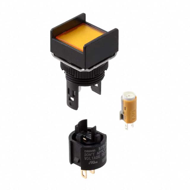 M16-AY-5D PILOT LIGHT 5V LED SQUARE YELLOW