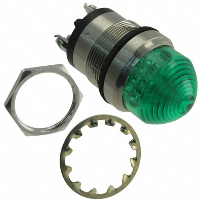 5563603304F LED PNL MT 1" 12V WT DOME GRN