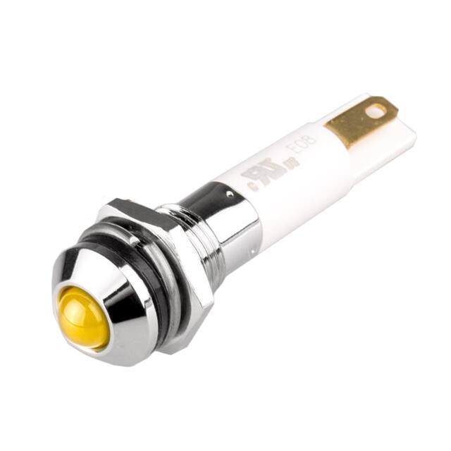 M08R-12Y LED 8MM ROUND 12VDC YELLOW