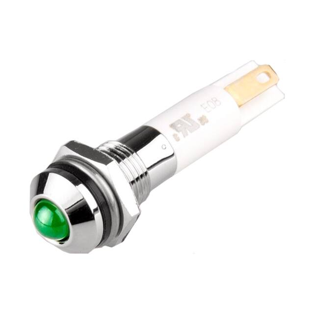 M08R-10G LED 8MM ROUND 110V GREEN