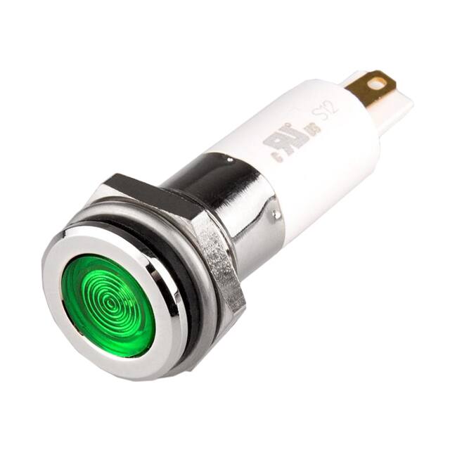 H12F-03G HIGH LED 12MM FLAT 3VDC GREEN