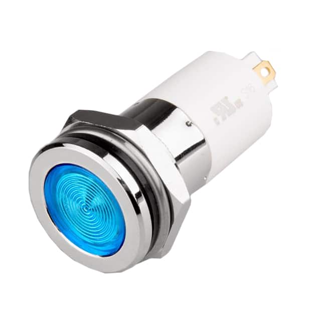 H16F-12B HIGH LED 16MM FLAT 12VDC BLUE