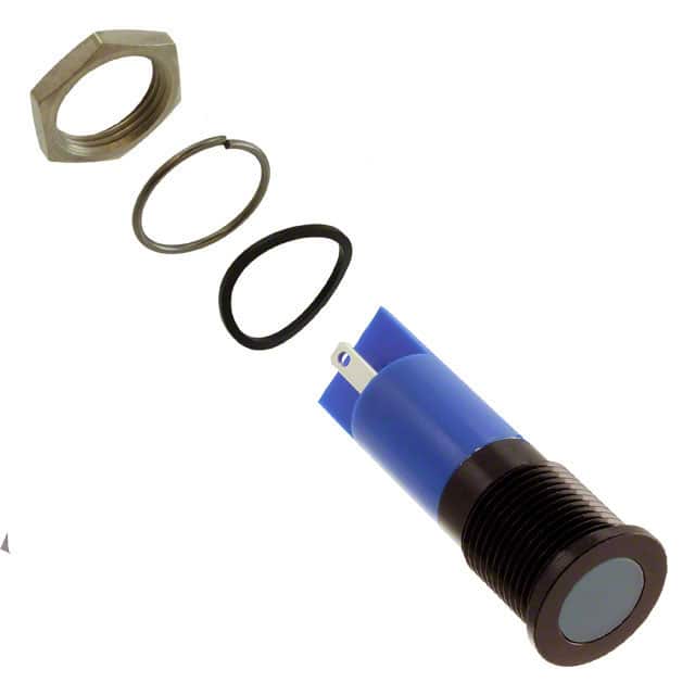 Q14F1BXXHB24E 14MM FLSH BLK CHRM HYP BLU 24VDC