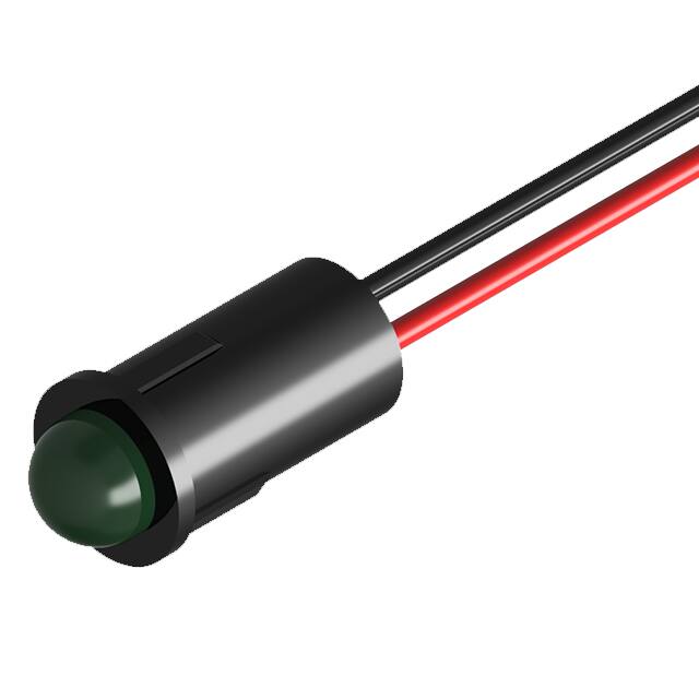 PL519-1G13-2 5MM LED PMI SNAP-IN GRN 6" LDS
