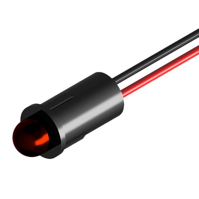 PL518-1R12-2 5MM LED PMI SNAP-IN RED 6" WIRE