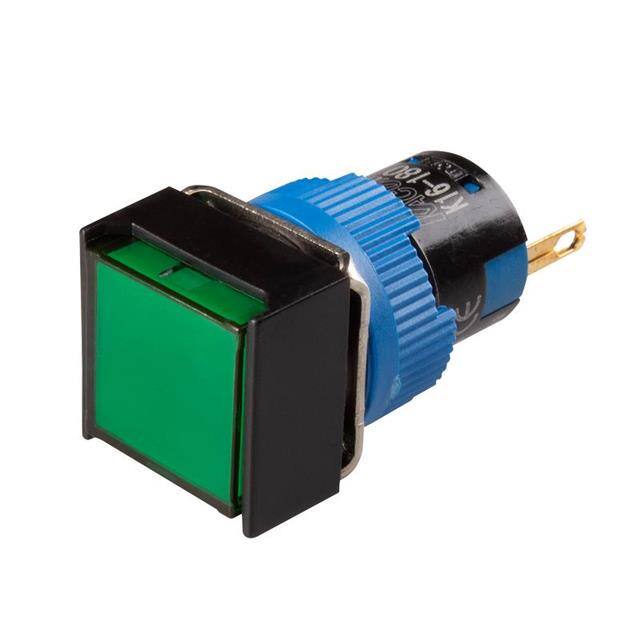 K16-180-G-6V LED 16MM SQUARE GREEN 6VDC IP65