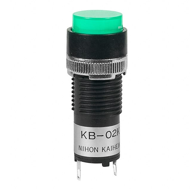 KB02KW01-6B-FF SW IND PB RND WHT LED GREEN CAP