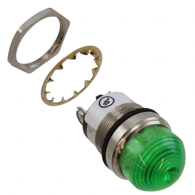 5563205304F LED PNL MT 1" DOMED GRN