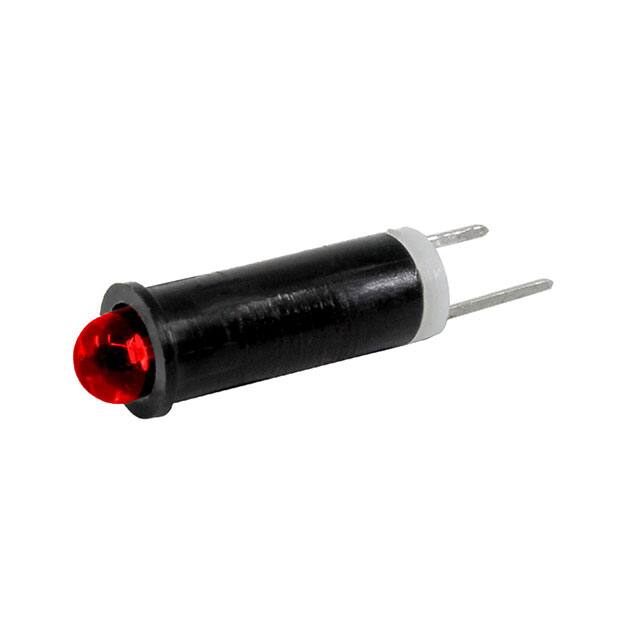 405-BR28H-O PMI .250" LED 28V TAB CLEAR RED