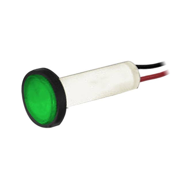 464W-BCG5H-CGO PMI LED .250" FLAT 5V WIRE GREEN