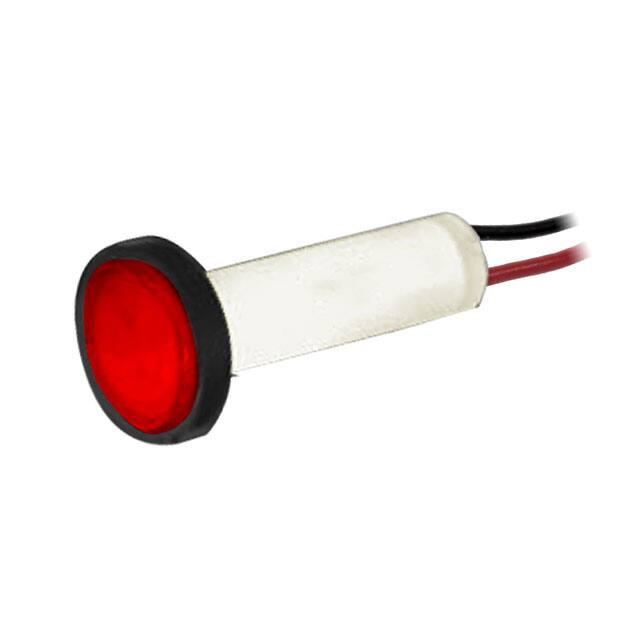 464W-NWR24H-CRO PMI LED .250" FLAT 24V WIRE RED
