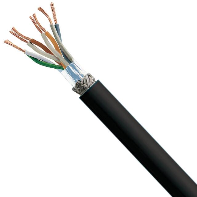 17474421 CABLE CAT7A 8CON 24AWG BLK 1=1FT