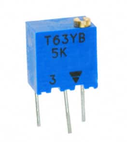 T63YB502KT20 TRIMMER 5K OHM 0.25W PC PIN TOP