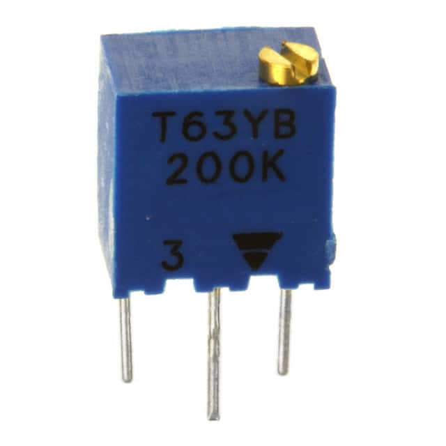 T63YB204KT20 TRIMMER 200KOHM 0.25W PC PIN TOP
