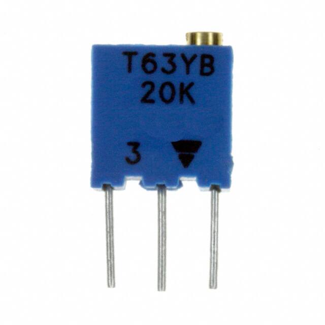 T63YB203KT20 TRIMMER 20K OHM 0.25W PC PIN TOP