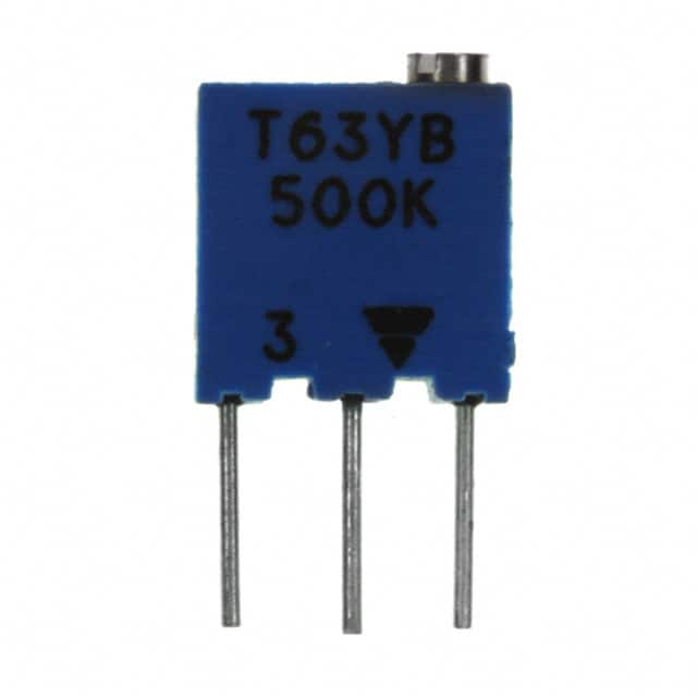 T63YB504KT20 TRIMMER 500KOHM 0.25W PC PIN TOP