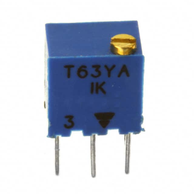 T63YA102KT20 TRIMMER 1K OHM 0.25W PC PIN TOP