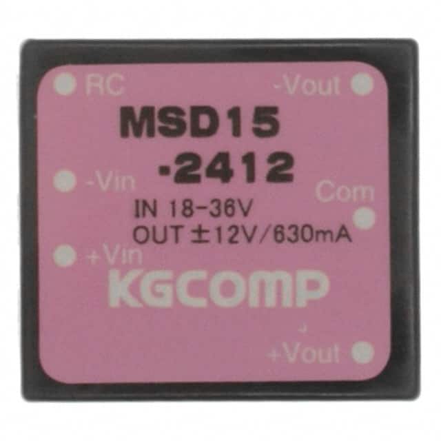 MSD15-2412 DC DC CONVERTER +/-12V 15W