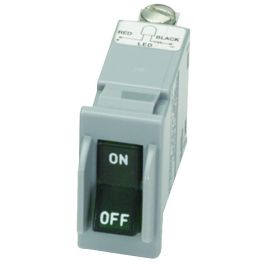 MF1-B-34-615-1-DB7-B-C Littelfuse MF1-B-34-615-1-DB7-B-C is a 1-pole magnetic (hydraulic delay) circuit breaker rated at 15A and 250V. It features a panel mount, rocker actuator, and red illumination.