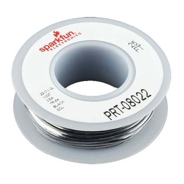 PRT-08022 HOOK-UP SOLID 22AWG BLACK 25'
