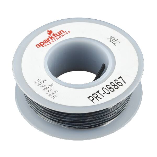 PRT-08867 HOOK-UP 22AWG BLACK 25'