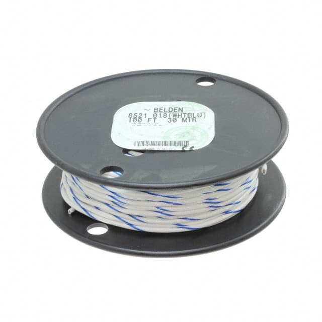 8521 018100 HOOK-UP STRND 16AWG WHT/BLU 100'