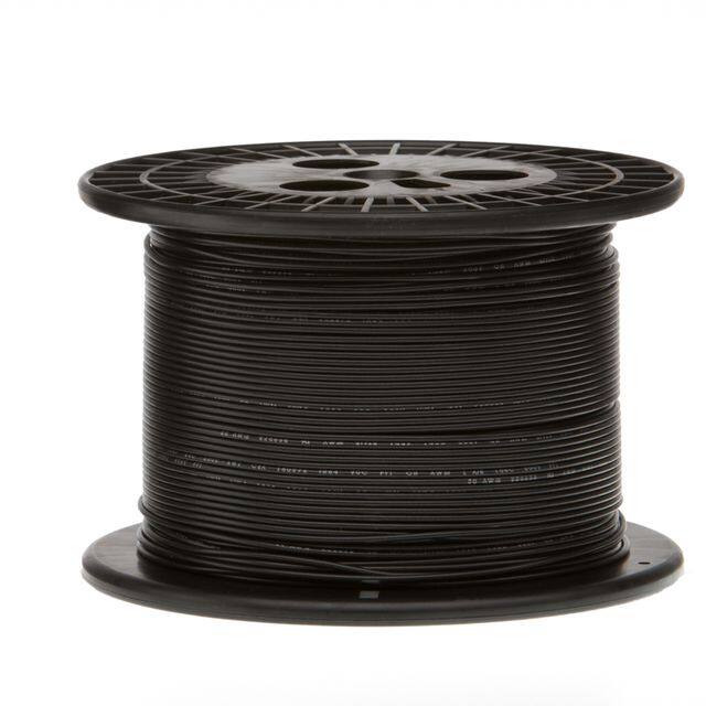 22UL1007SLDBLA500 HOOK-UP SOLID 22AWG BLACK 500'
