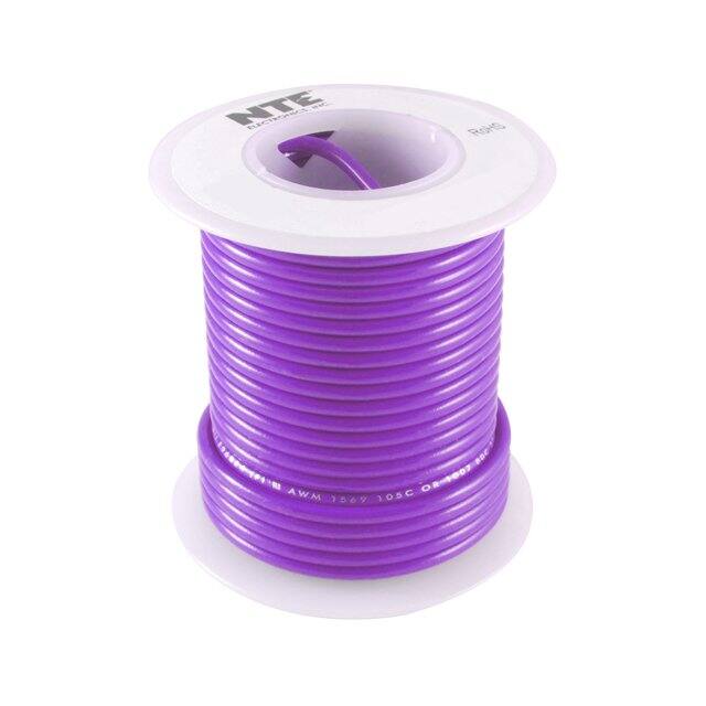 WHS22-07-25 HOOK-UP 22AWG 300V VIOLET 25'