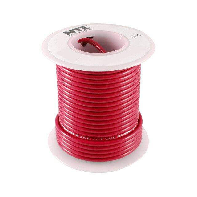 WHS22-02-25 HOOK-UP 22AWG 300V RED 25'