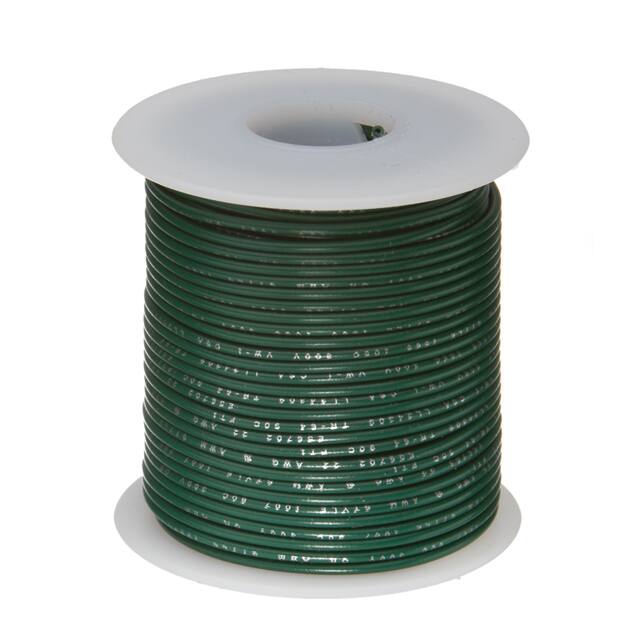 22UL1007STRGRE25 HOOK-UP STRND 22AWG 300V GRN 25'