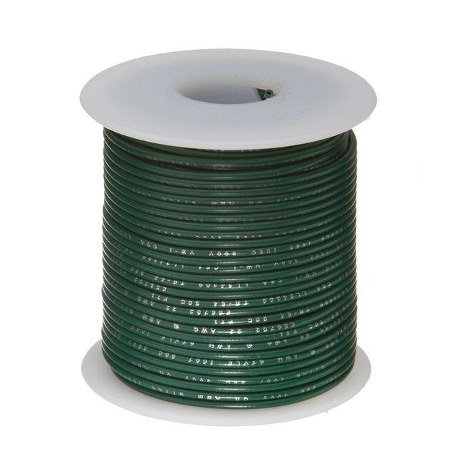 18UL1007SLDGRE25 HOOK-UP SOLID 18AWG 300V GRN 25'