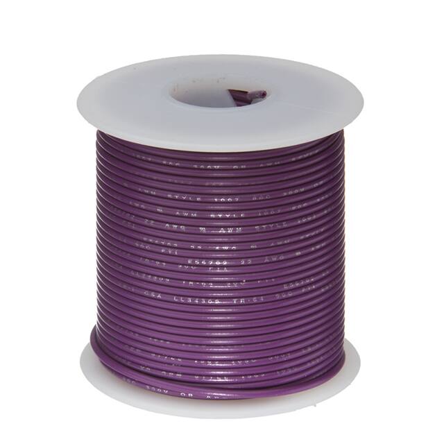 28UL1007STRVIO HOOK-UP STRND 28AWG VIO 100'