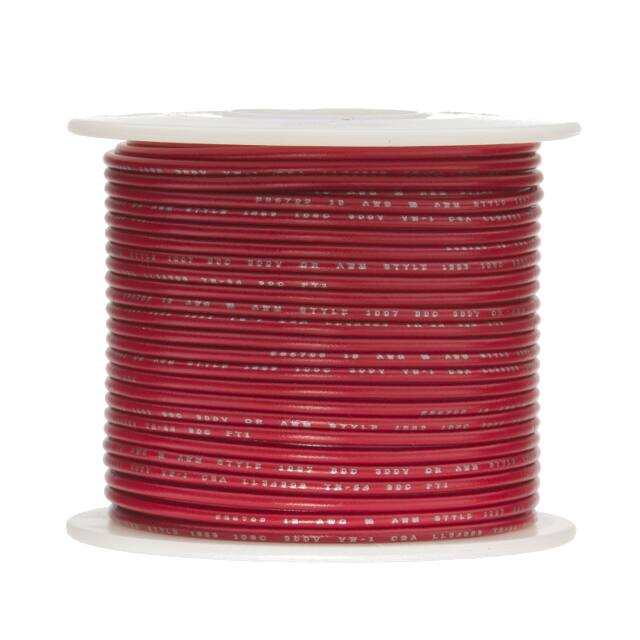 16GPTSTRRED100 HOOK-UP STRND 16AWG 60V RED 100'
