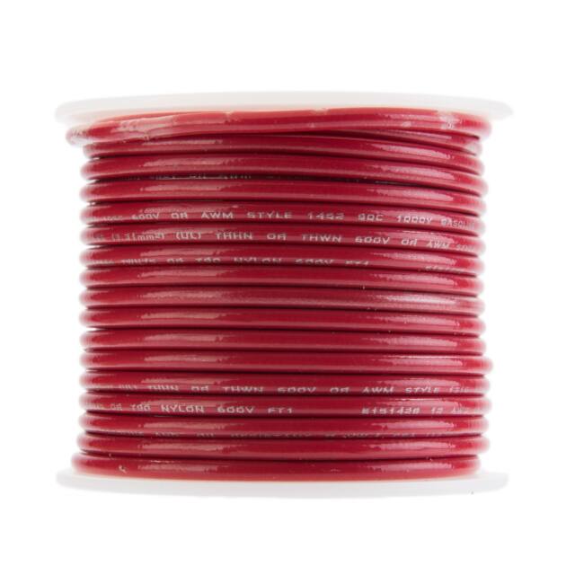 12STRREDTHHN50 HOOK-UP STRND 12AWG 600V RED 50'