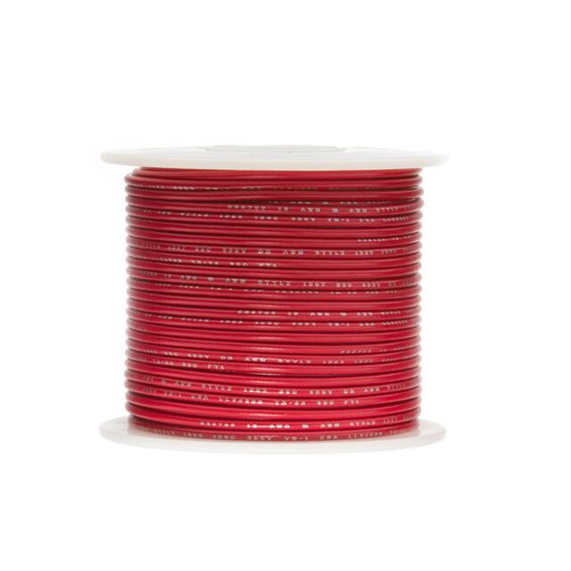 12GPTSTRRED100 HOOK-UP STRND 12AWG 60V RED 100'