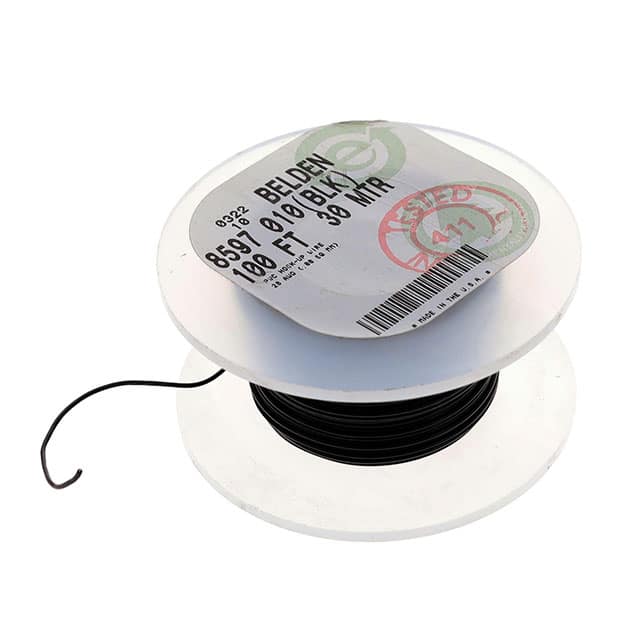 8597 010100 HOOK-UP STRND 28AWG BLACK 100'