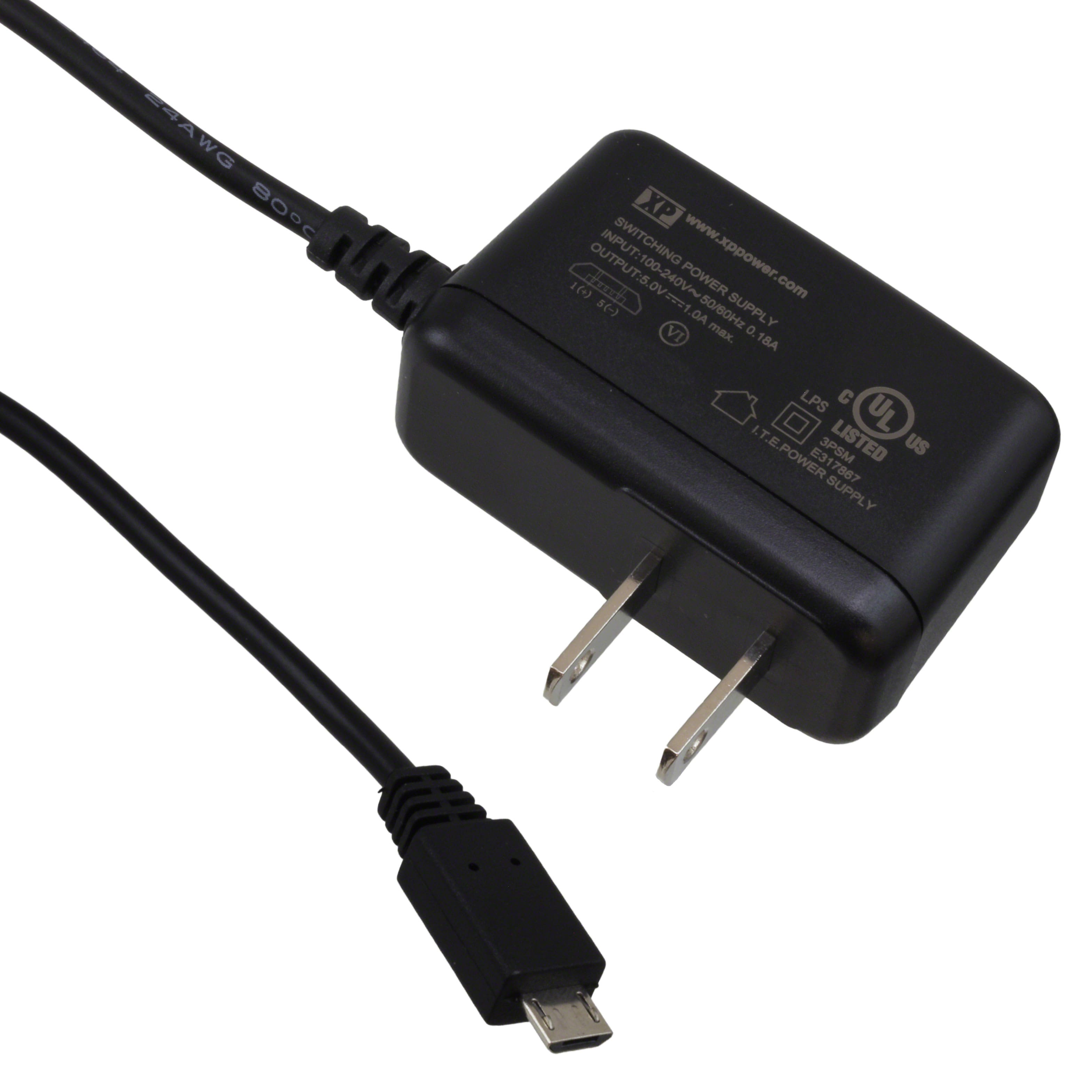 VEL05US050-US-UB AC/DC WALL MOUNT ADAPTER 5V 5W