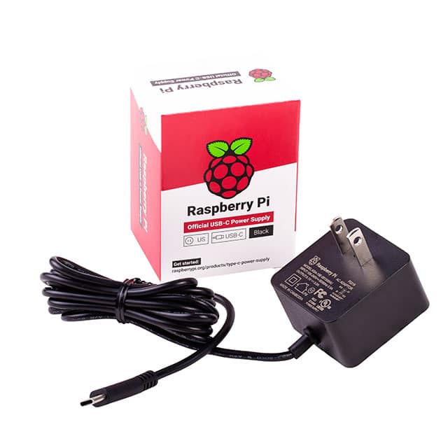 RPI USB-C POWER SUPPLY BLACK US AC/DC WALL MNT ADAPTER 5.1V 15W