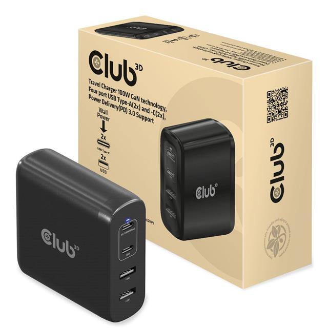 101-1557 Travel Charger 100W GaN USB-A(2x
