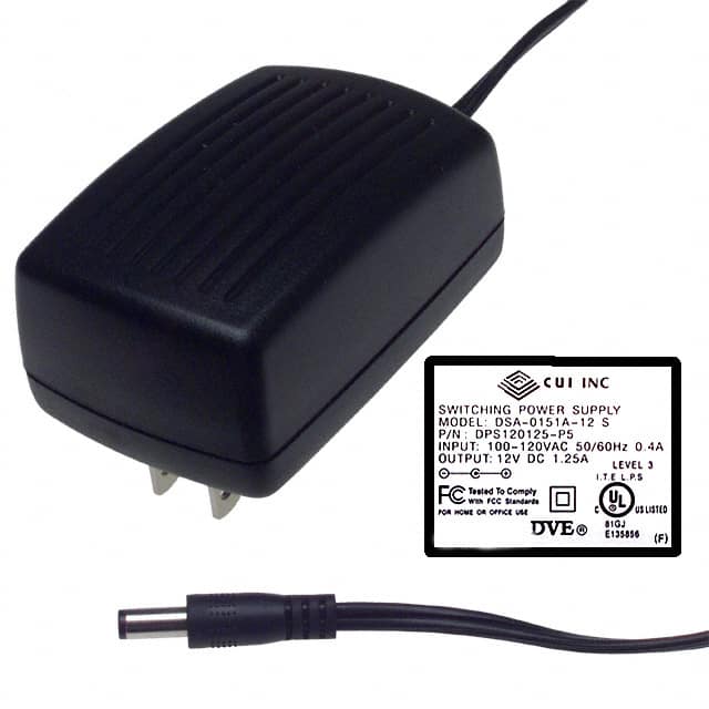 DPS120125-P5P AC/DC WALL MOUNT ADAPTER 12V 15W