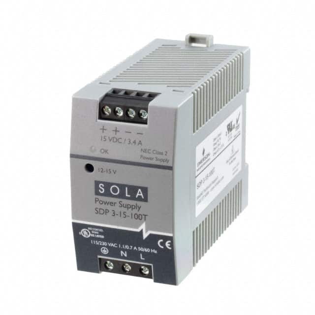 SDP3-15-100T AC/DC DIN RAIL SUPPLY 15V 51W